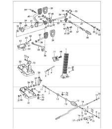 pedals for Left-Hand Drive cars with manual transmission 911 1965-69