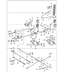 Pedale für Rechtslenkerfahrzeuge mit Schaltgetriebe 911 1965-69