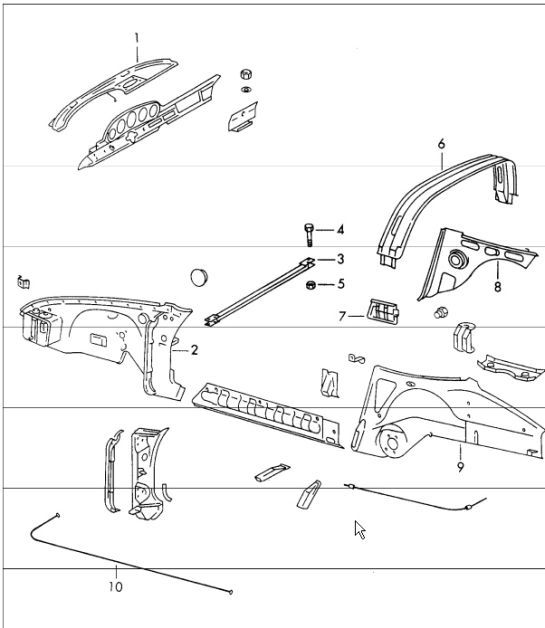 Diagram 801-25 Porsche 996 C4S 3.6L 09/01-2005  车身