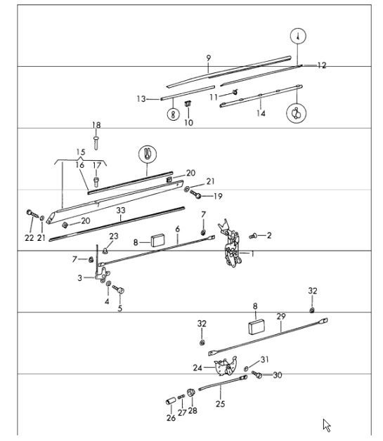 Diagram 804-05 Porsche Cayenne S V6 3.0L Híbrido 380 CV Carrocería