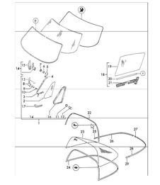 window glazing 911 TARGA 1965-69