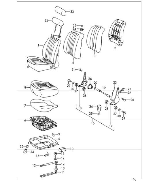 Diagram 808-05 Porsche Boxster T 718 2.0L PDK (300 ch) Carrosserie