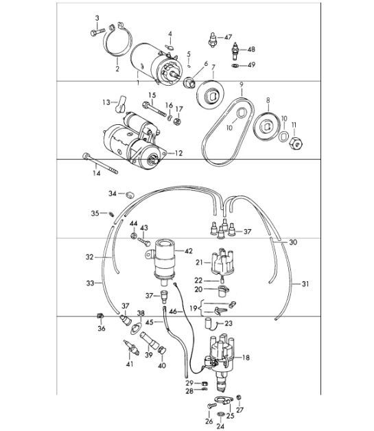 Diagram 901-05 Porsche Cayenne MK3 (958) 2010-2017 Equipo eléctrico