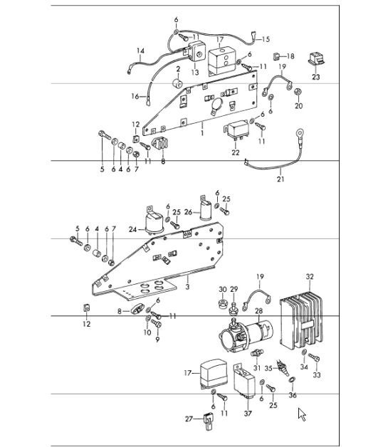 Diagram 901-10 Porsche Cayenne MK2 (957) 2007-2010 Equipo eléctrico