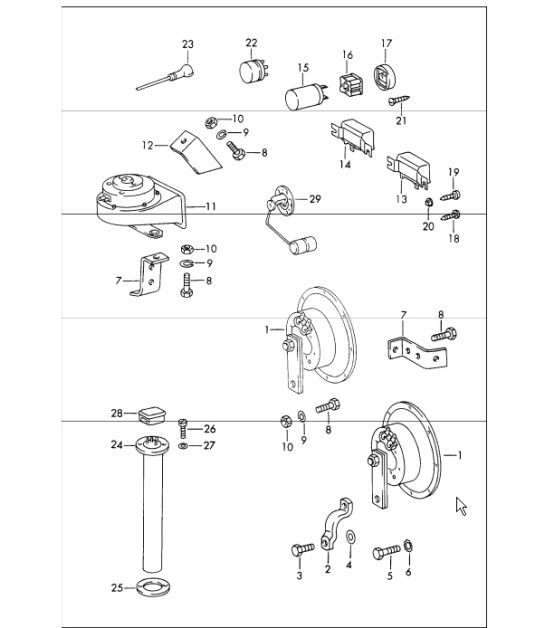 Diagram 903-15 Porsche 356 (1950-1965) Équipement électrique