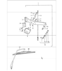 rear window wiper for Left-Hand Drive cars 911 1965-69