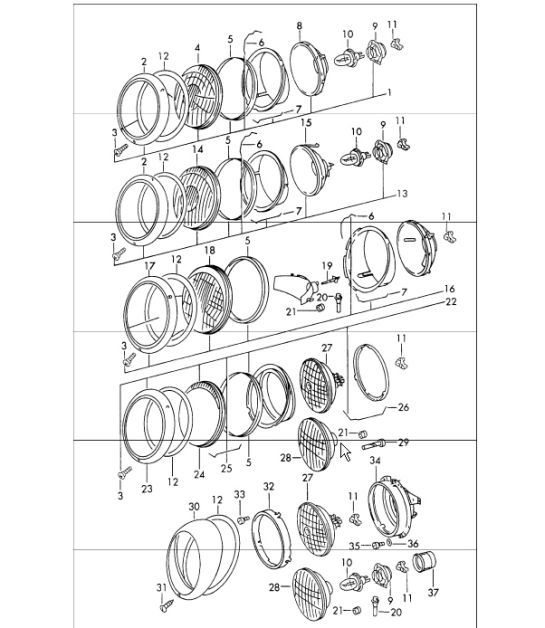 Diagram 905-00 Porsche Cayman S 3.4L 987C 2005-08 Electrical equipment