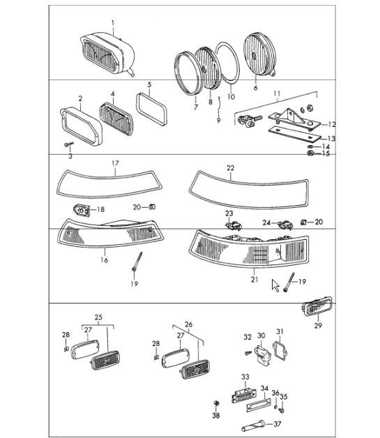 Diagram 905-10 Porsche 996 C2 3.4L 1997-08/01 Electrical equipment