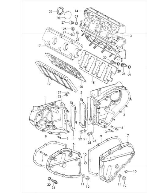 Diagram 103-10 Porsche 卡宴 S 4.5L V8 2003 年>> 引擎