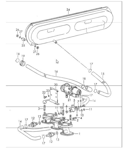 Diagram 107-45 Porsche Boxster 987 3.2/3.4L 2005-08/08 Moteur
