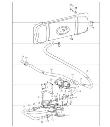 Vacuum system for clutch release for 911 T-V:SPM 1972 ONWARDS