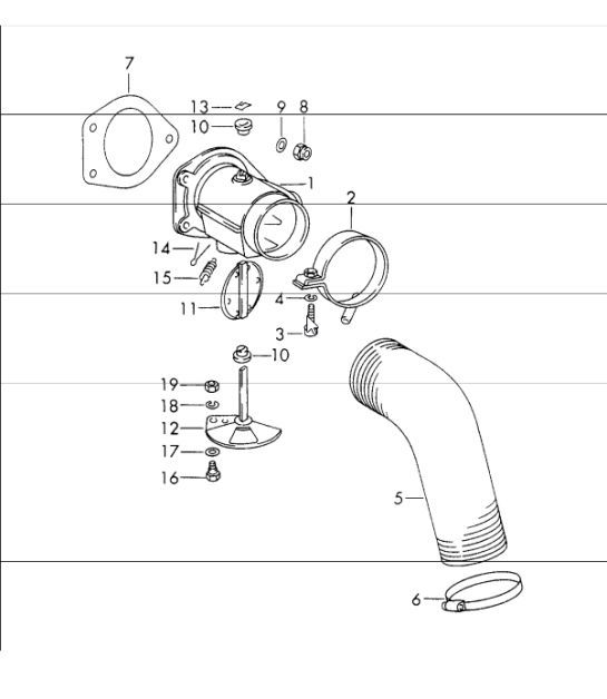 Diagram 202-00 Porsche Cayenne MK1 (955) 2003-2006 Sistema de combustible, sistema de escape