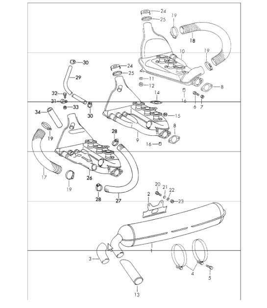Diagram 202-05 Porsche 992 Carrera 2 敞篷车 3.0L 
