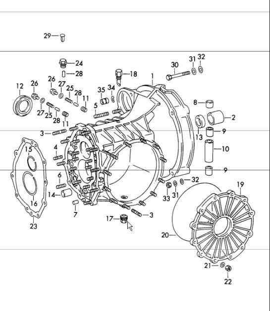 Diagram 302-20 Porsche Cayman 2.7L 981 2013-16 Trasmissione