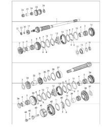 gears and shafts 5-speed transmission for 911 UPTO 1971