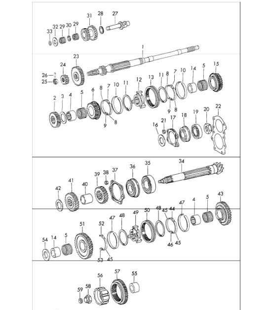 Diagram 303-35 Porsche 卡宴 9PA1 (957) 2007-2010 传播