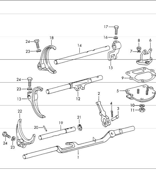 Diagram 304-05 Porsche 996 GT3 MKII 2003>> Transmisión