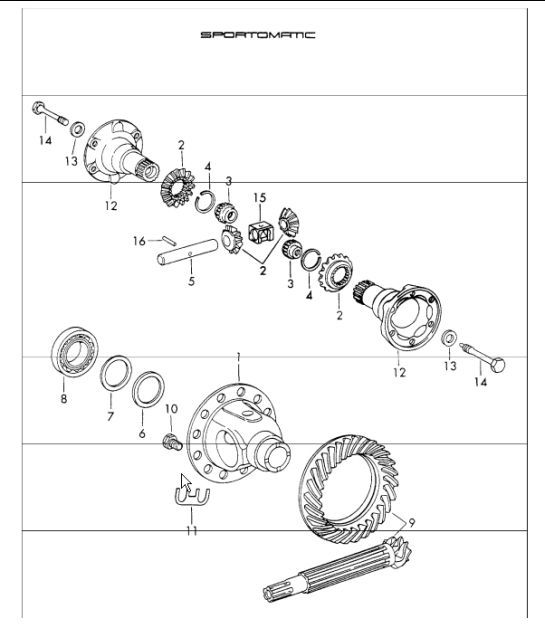 Diagram 305-10 Porsche Cayenne Turbo 4.5L 2003>> Trasmissione