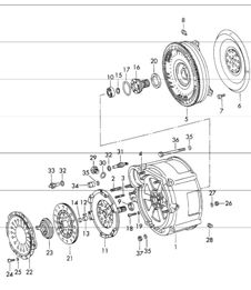 Converter and converter housing TYP 925 sportomatic for 911 T-E/E/S and CARRERA 2.7 1972 ONWARDS