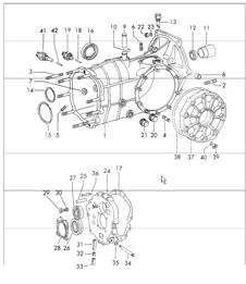 transmission case sportomatic for 911 T/E UPTO 1971