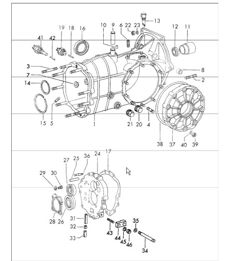 transmission case TYP 905/21 sportomatic for 911 T-V 1972 ONWARDS