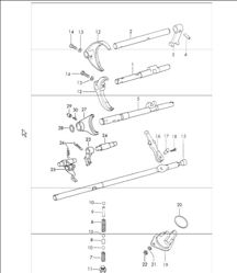 Shift rods, shift forks TYP 925 sportomatic for 911 T-E/E/S and CARRERA 2.7 1972 ONWARDS