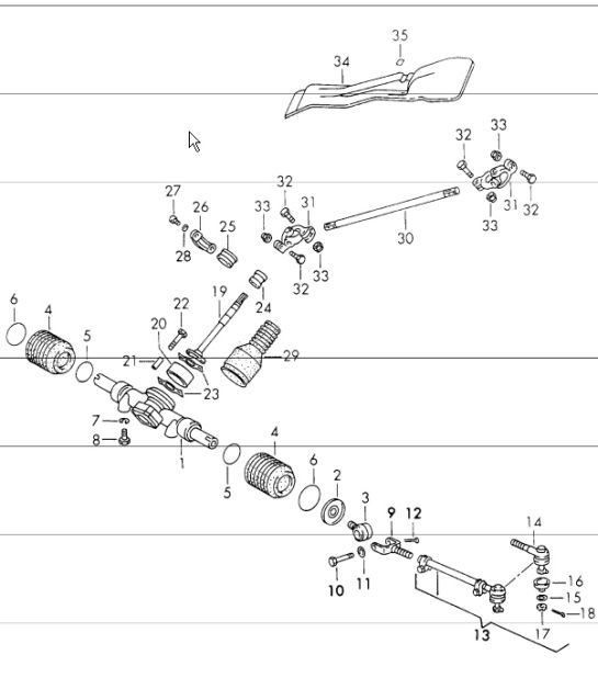 Diagram 403-00 Porsche Panamera 970 MK1 (2009-2013) Essieu avant, Direction 