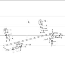 Stabiliser rear axle for 911S, CARRERA 2.7 and 911 T/E:M 1970-73