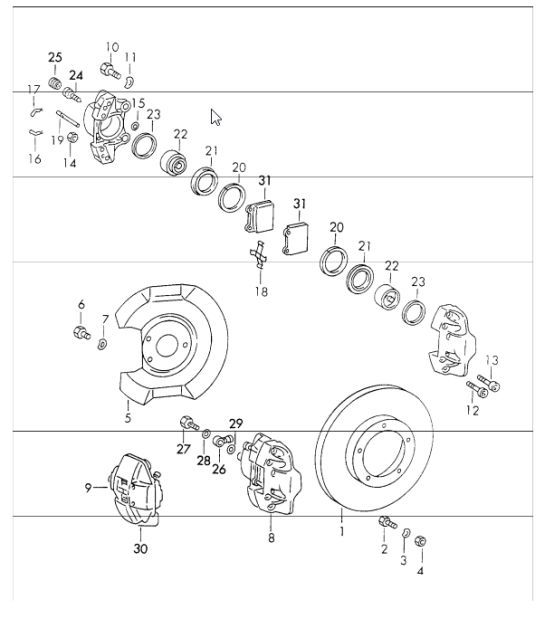 Diagram 602-00 Porsche Cayman 987C/981C (2005-2016) Ruedas, Frenos