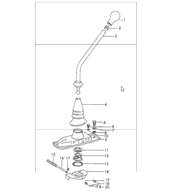 Diagram 701-00 Porsche Boxster 718 (982) 2017>> Hand Lever System, Pedal Cluster 