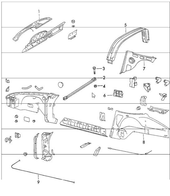 Diagram 801-25 Porsche 997 (911) MK1 2005-2008 Carrosserie