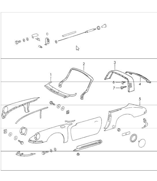 Diagram 801-35 Porsche 996 TURBO 2000-05 Carrosserie
