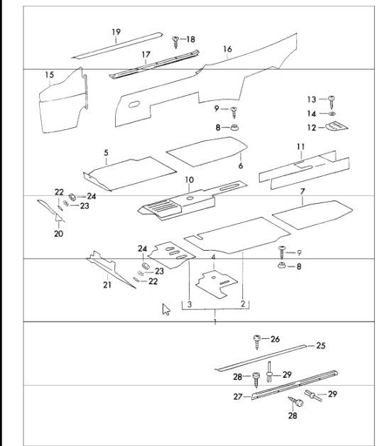 Diagram 807-01 Porsche Cayman GT4 3.8L 2015-16 Carrosserie
