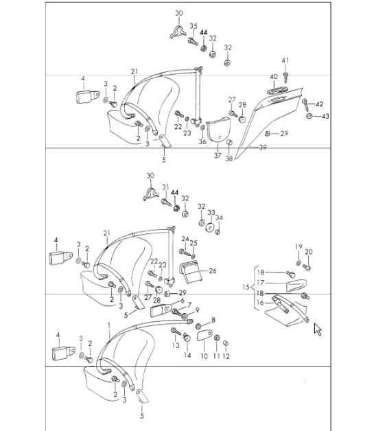 Diagram 812-00 Porsche 964 (911) (1989-1994) Carrosserie