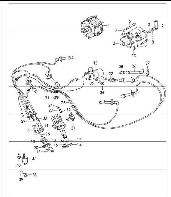Diagram 901-00 Porsche Cayman S 3.4L 987C MKII 2009-12 Equipo eléctrico