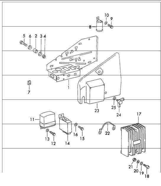Diagram 901-05 Porsche Cayenne 92A (958) 2010-2017 Electrical equipment