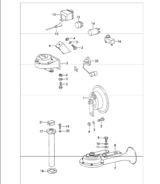 Diagram 903-15 Porsche 997 (911) MK1 2005-2008 Équipement électrique