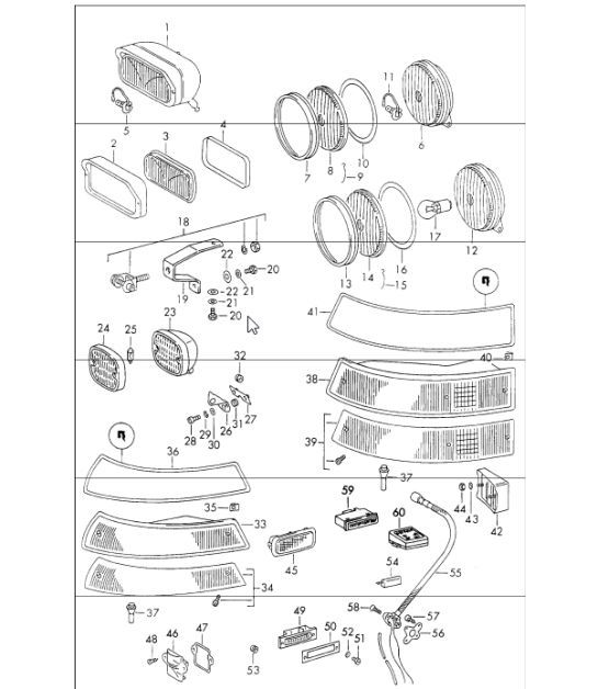 Diagram 905-10 Porsche 911/912 (1965-1989) Équipement électrique