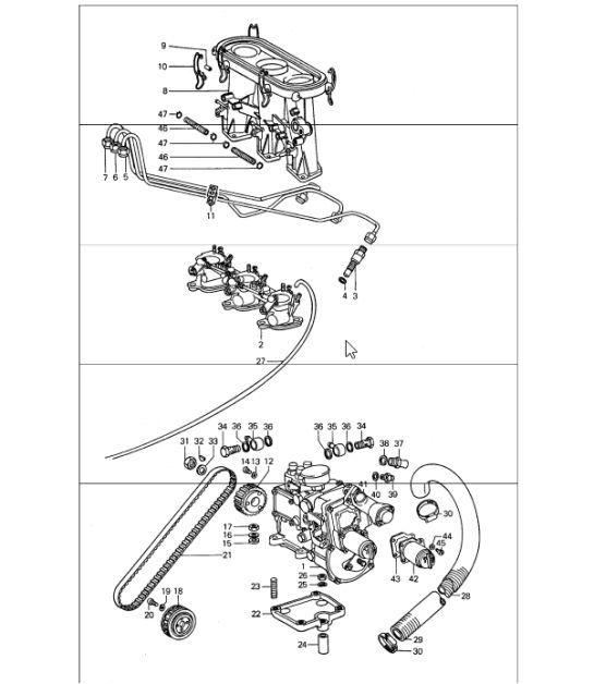 Diagram 107-25 Porsche Cayman 2.7L 987C 2006-08 Motore