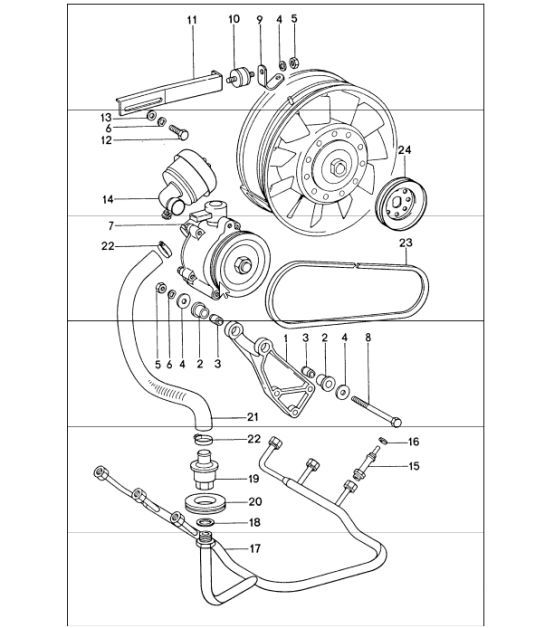 Diagram 108-00 Porsche 996 GT2 2001-05 引擎