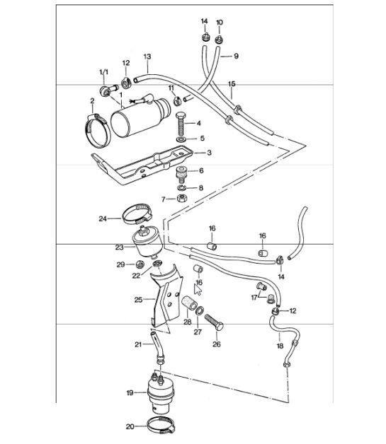 Diagram 201-10 Porsche Panamera 970 MK1 (2009-2013) Système de carburant, système d'échappement