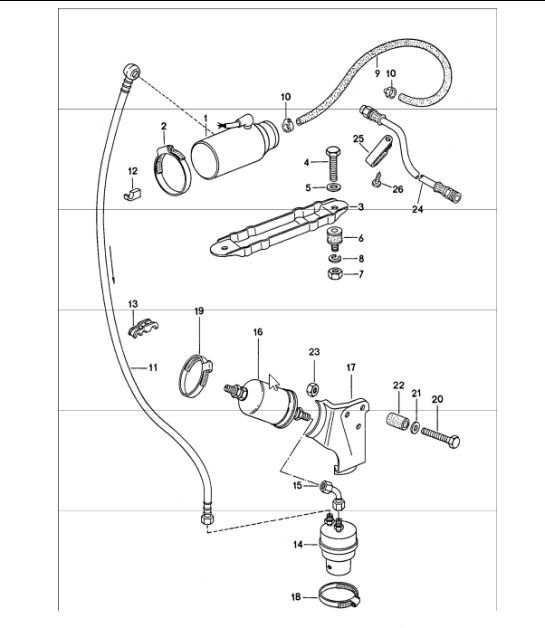 Diagram 201-15 Porsche Cayman 987C/981C (2005-2016) Système de carburant, système d'échappement