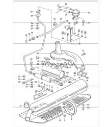 Exhaust system K-JETRONIC 911 (CAL) 1975 ONWARDS / 911 (USA) 1974-77 / 911 (CDN) 1974-77 / 911 (J) 1977 ONWARDS