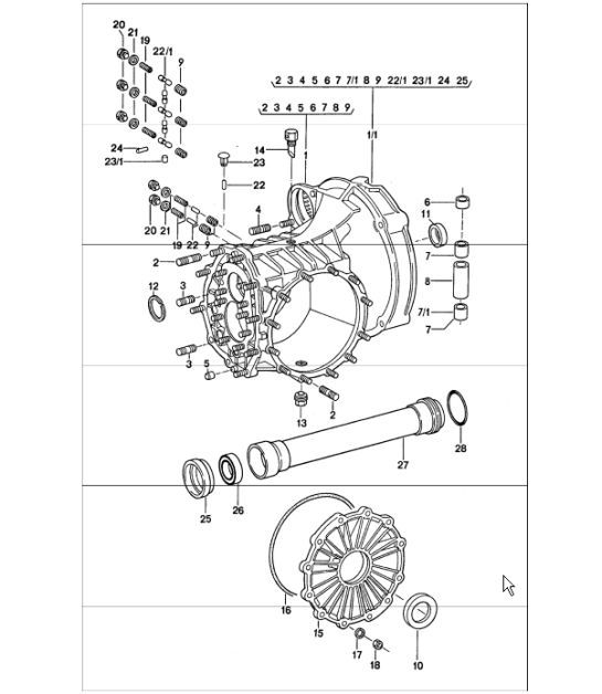 Diagram 302-00 Porsche Cayman S 3.4L 987C 2005-08 Transmisión