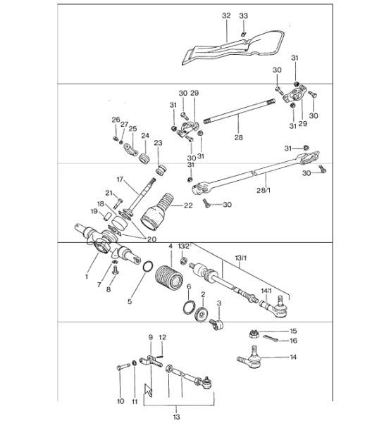 Diagram 403-00 Porsche Cayman 987C/981C (2005-2016) Eje delantero, dirección 