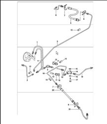 Brake lines for cars with brake booster 911 1974-77