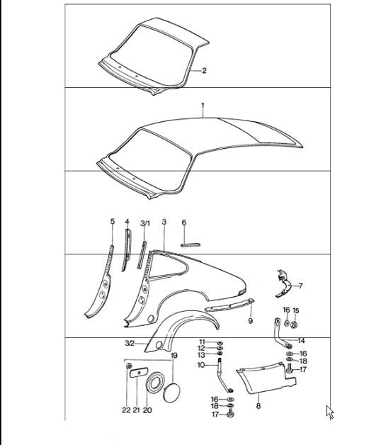 Diagram 801-35 Porsche 356（1950-1965）  车身