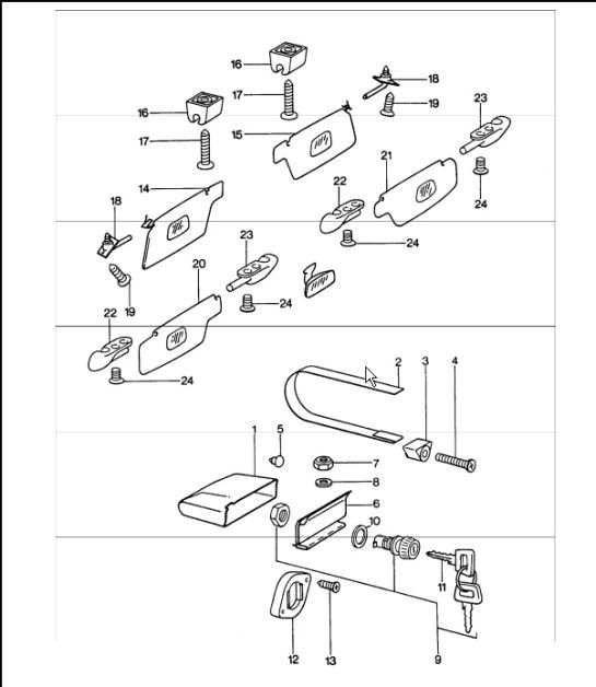 Diagram 809-05 Porsche 914 (1970-1976) Carrosserie
