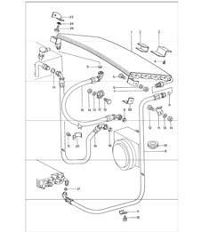 Air conditioner condenser lines rear 911 1974-77