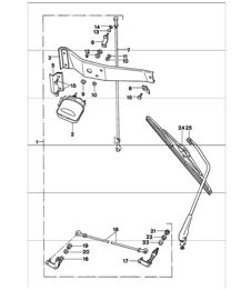 Rear window wiper right-hand drive 911 UPTO 1975